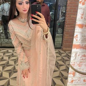 Pakistani or Indian pink lengha